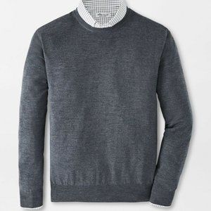 NWOT Mens XXL Peter Millar Crown Soft Merino-Silk-Nylon Crewneck Charcoa…